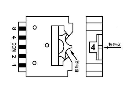  一位撥碼開關的示意圖